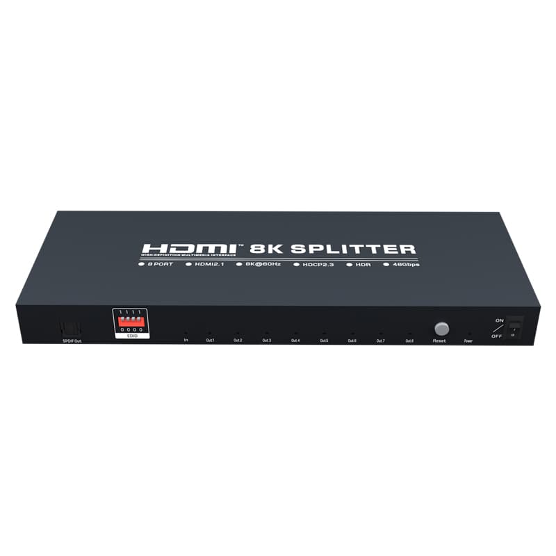 MZ108HE HDMI2.1 8K@60Hz 1x8 HDMI Splitter with EDID