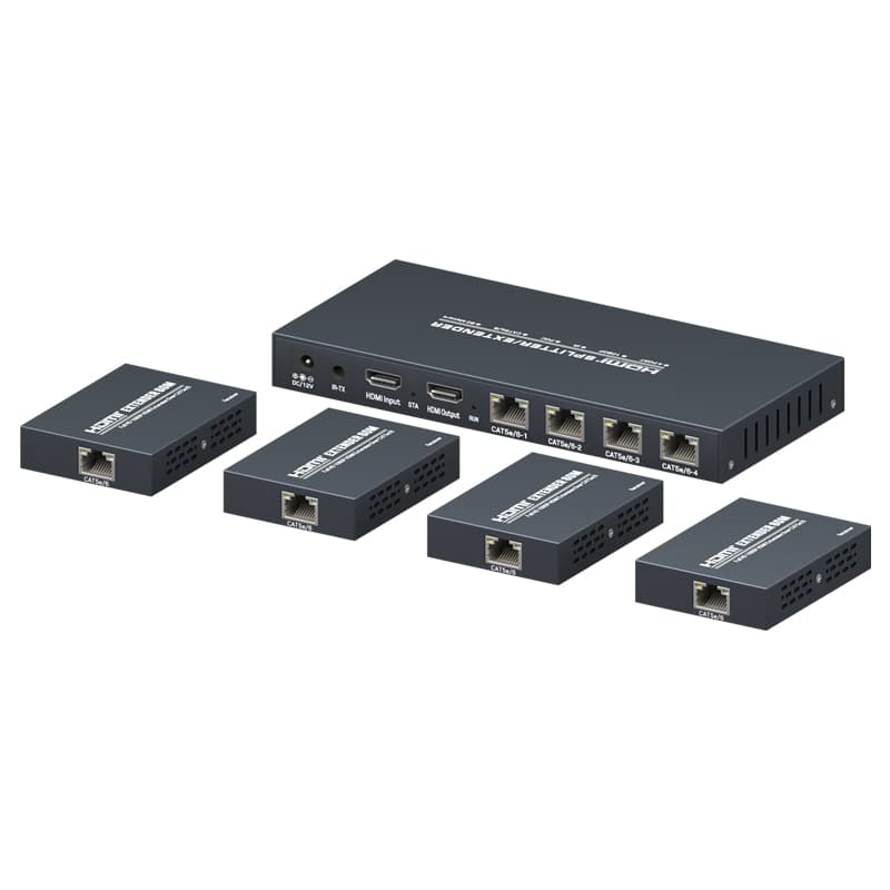 1080P 1x4 HDMI Splitter Extender via Cat5e/6 60m MZ104EX60