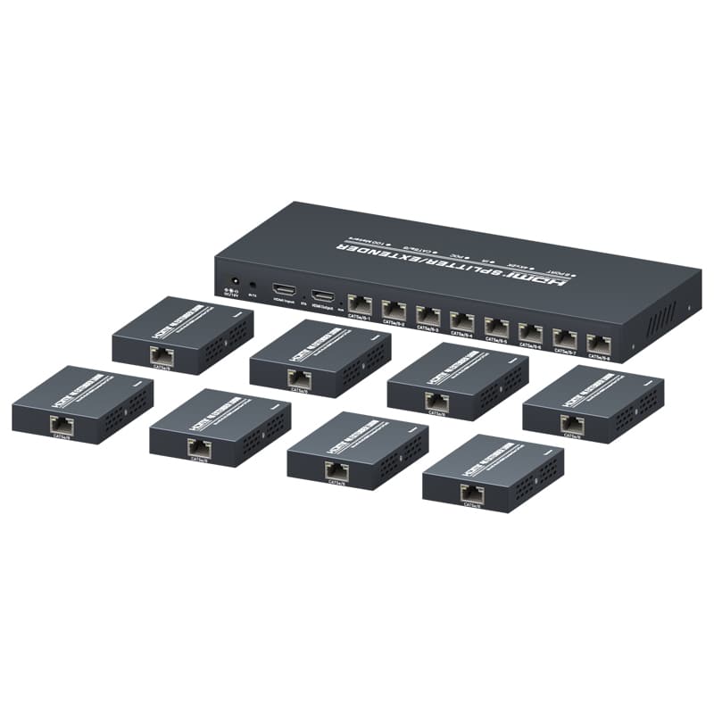 4K@30Hz 1x8 HDMI Splitter Extender via Cat5e/6 100m MZ108EX100A