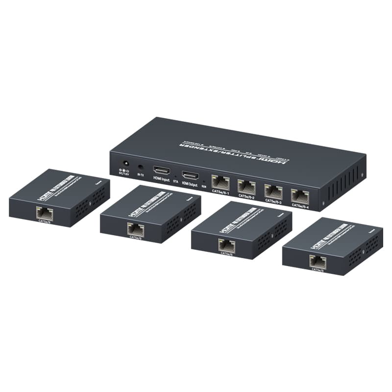 4K@30Hz 1x4 HDMI Splitter Extender via Cat5e/6 100m MZ104EX100A