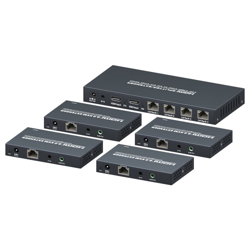 4K@60Hz KVM1x4 Splitter Extender via Cat5e/6 60m MZ104EX60SK