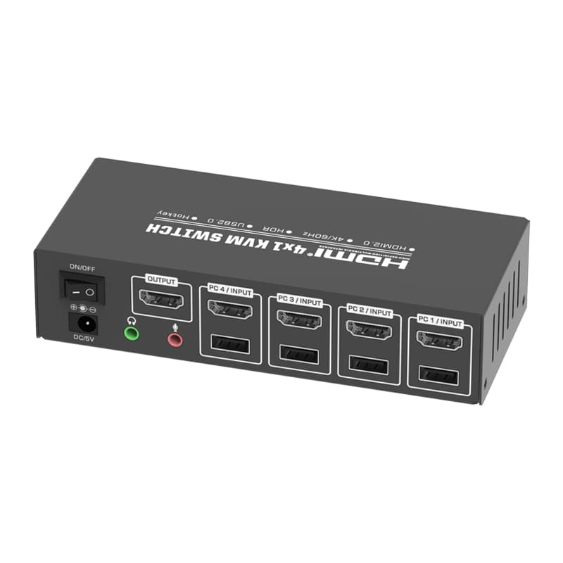 MZKV304D 4K@60Hz +USB2.0 4x1 KVM Switch Hotkey HDR