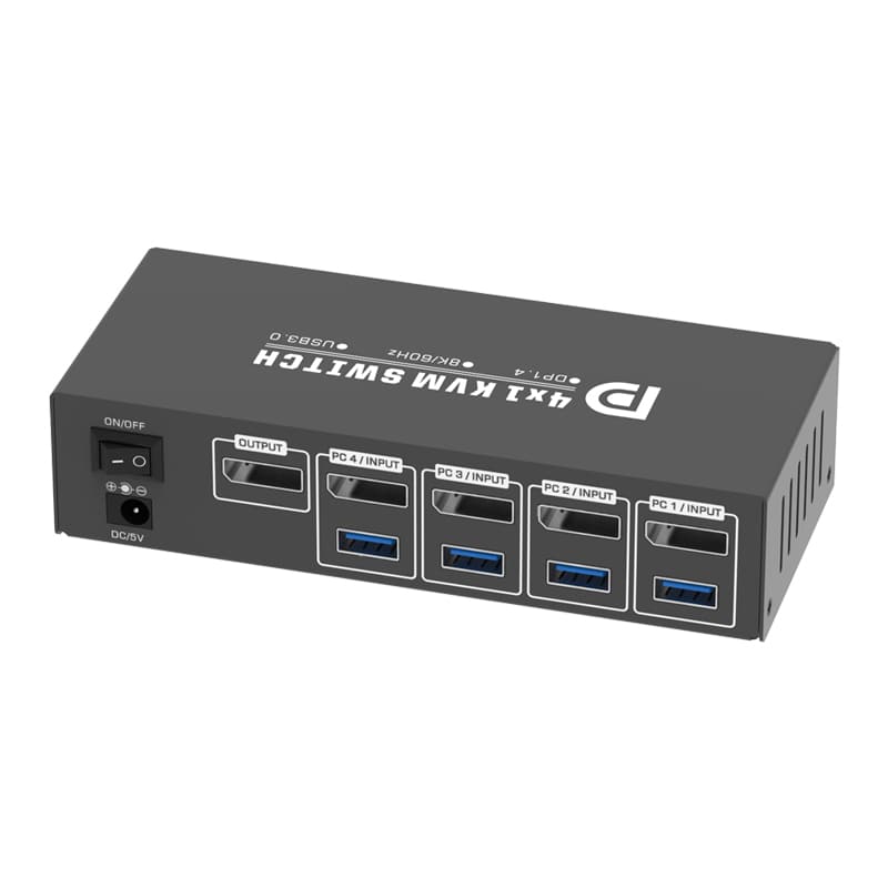 MZDPKV304C DP1.4+USB3.0 4x1 KVM Switch