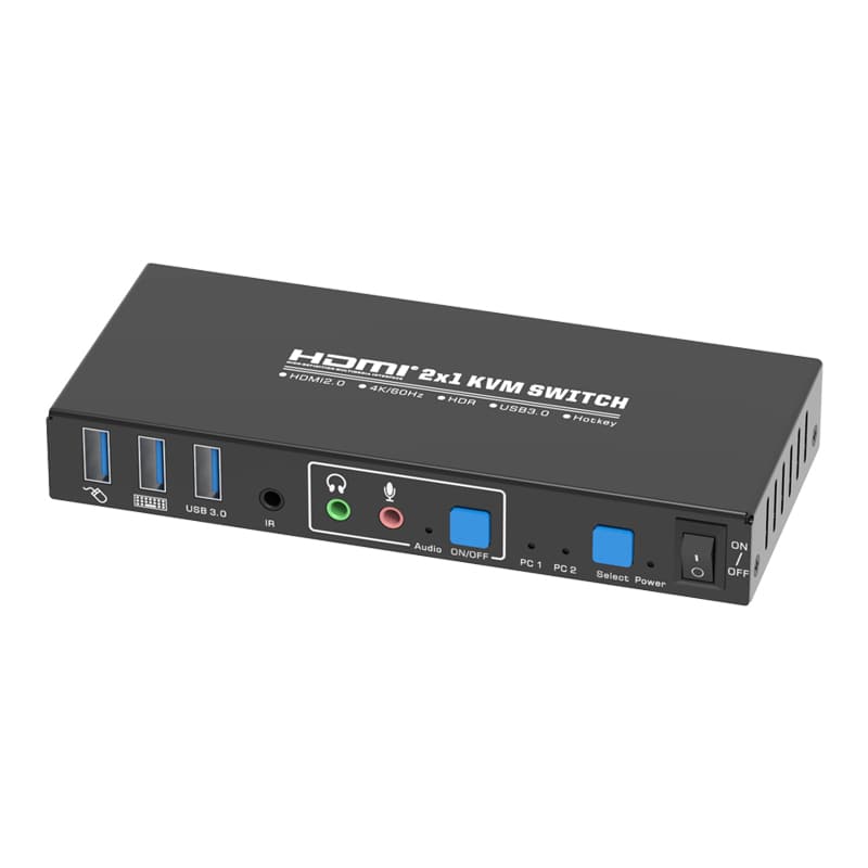 MZKV302E 4K@60Hz +USB3.0 2x1 HDMI KVM Switch Hotkey HDR
