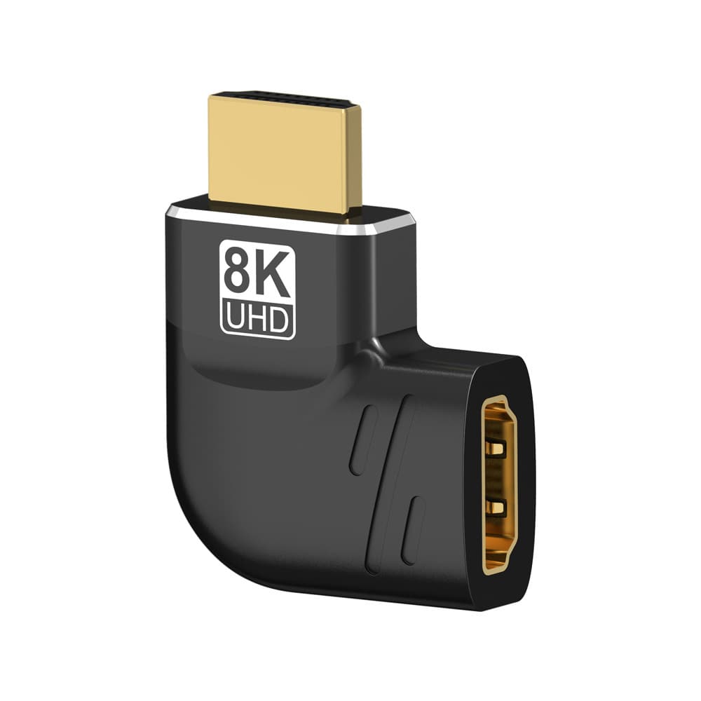 8K HDMI Male to Female 90° Adapter Side Bend Aluminum MZ0170