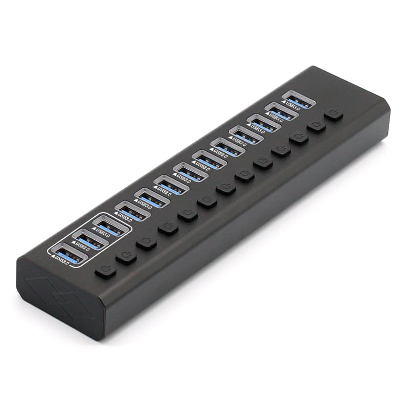 13 ports 5Gbps Powered USB Hub with 12W2.4A fast charge ON/OFF button MZCKU13217