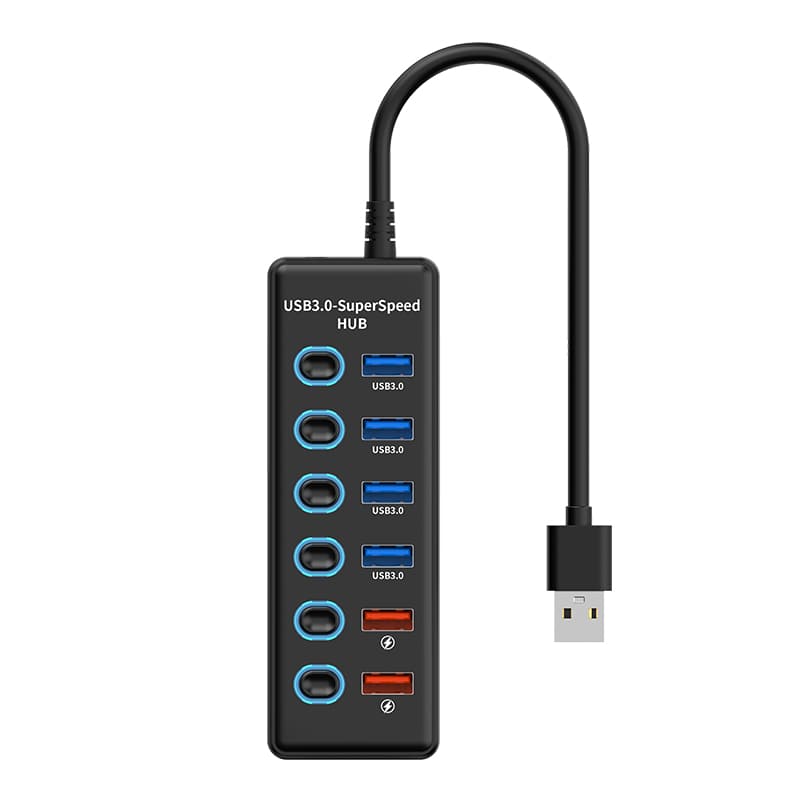 Type C 6 ports 5Gbps USB3.0 hub with fast charge 12W 2.4A