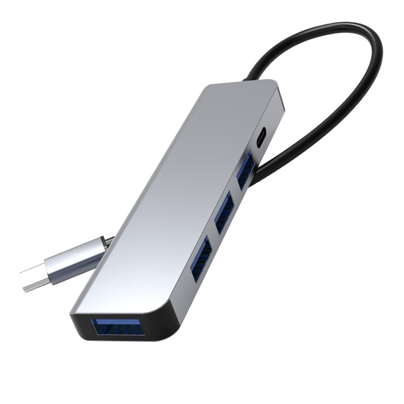 MZH3U 5 in 1 USB-C  to PD100W+ 4x USB3.0 hub, Aluminum